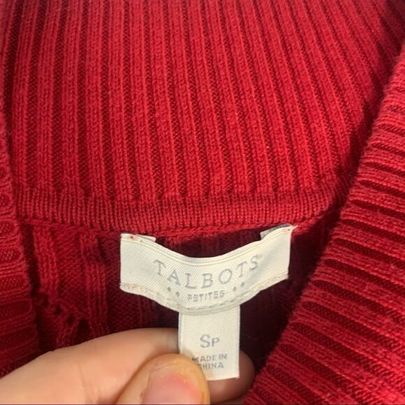 TALBOTS RED SWEATER Small Petite - Picture 4 of 7
